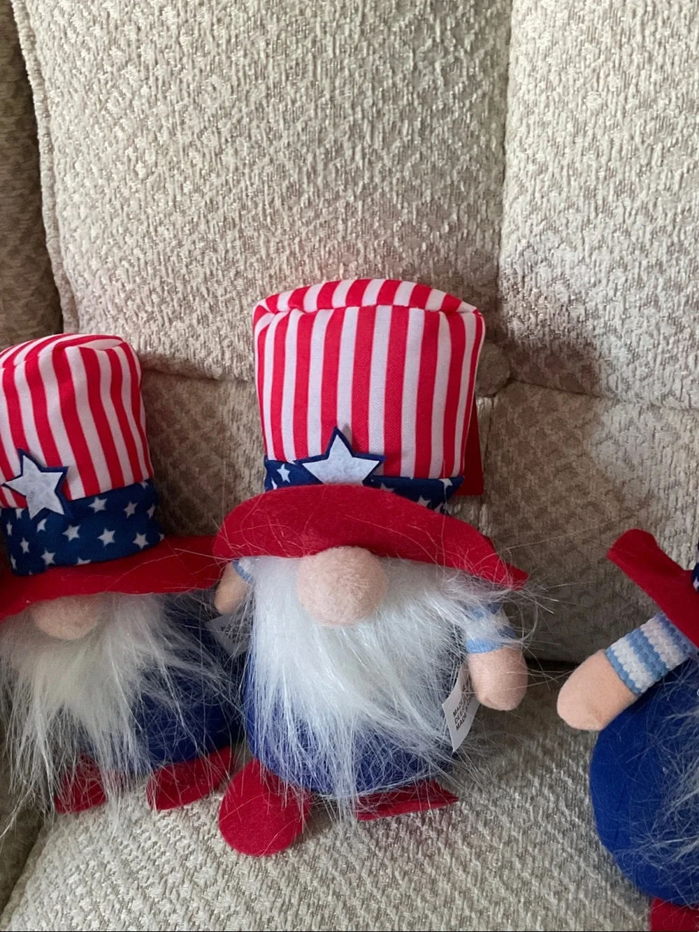 Patriotic Red White & Blue Gnome, glow sticks and Bird Party Set